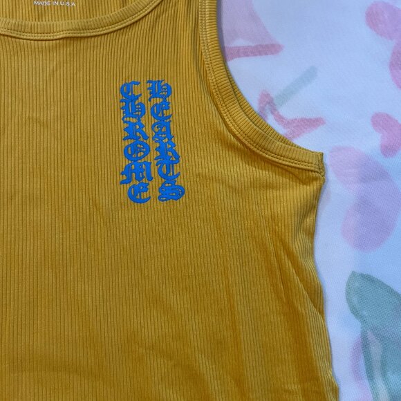 Chrome Hearts Yellow Ribbed Vest With Sanskrit Print - Picture 3 of 7